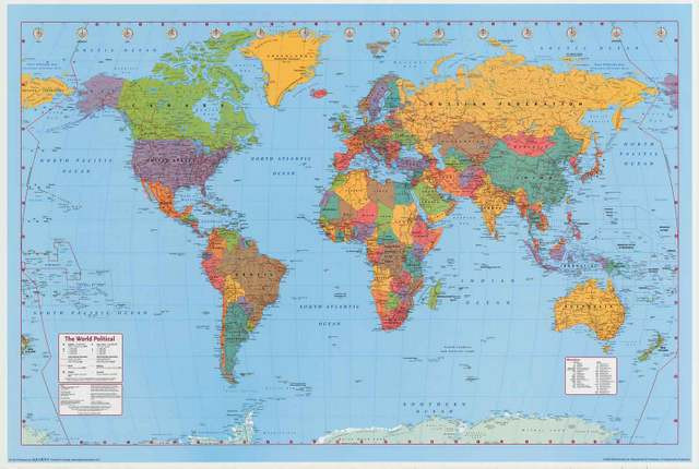 BananaRoad - World Map Geography Poster 24x36 & Reviews | Houzz