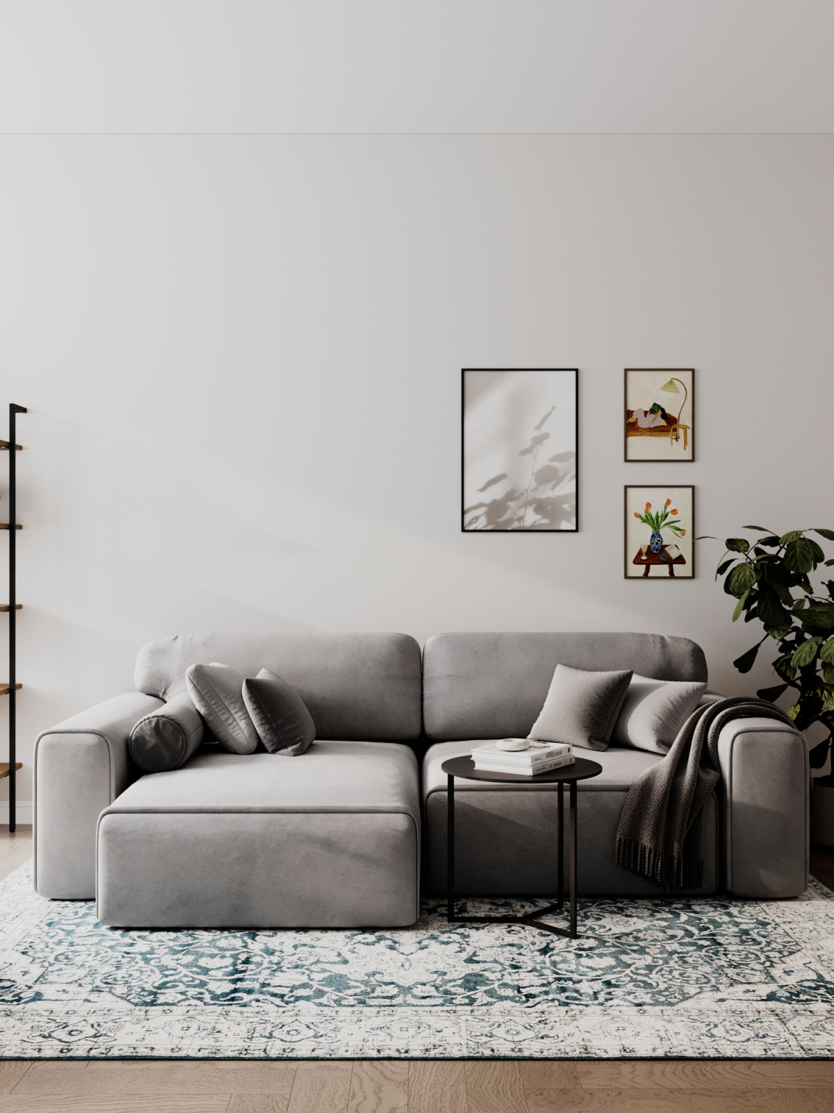 Светлый интерьер с цветовыми акцентами в ЖК Level Стрешнево