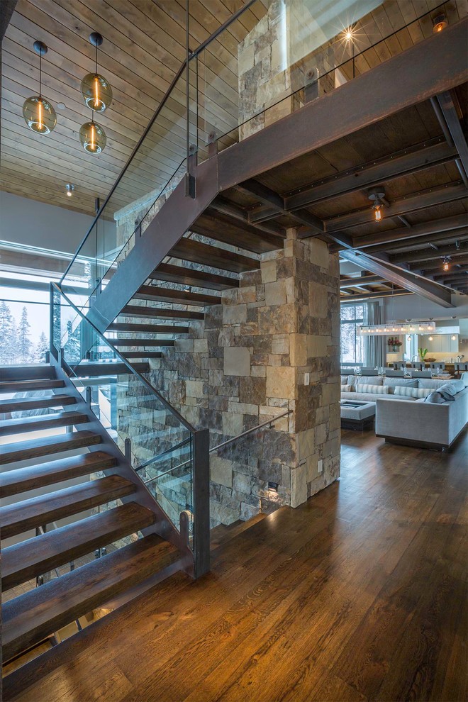 SKI CHALET Rustic Staircase Denver by Tommy Hein Architects
