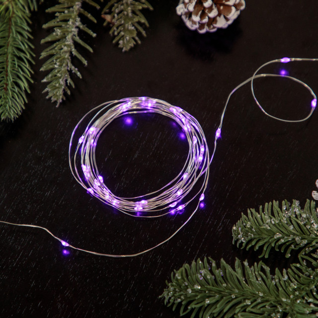 100Count LED Micro Fairy Lights Purple Modern Holiday Lighting