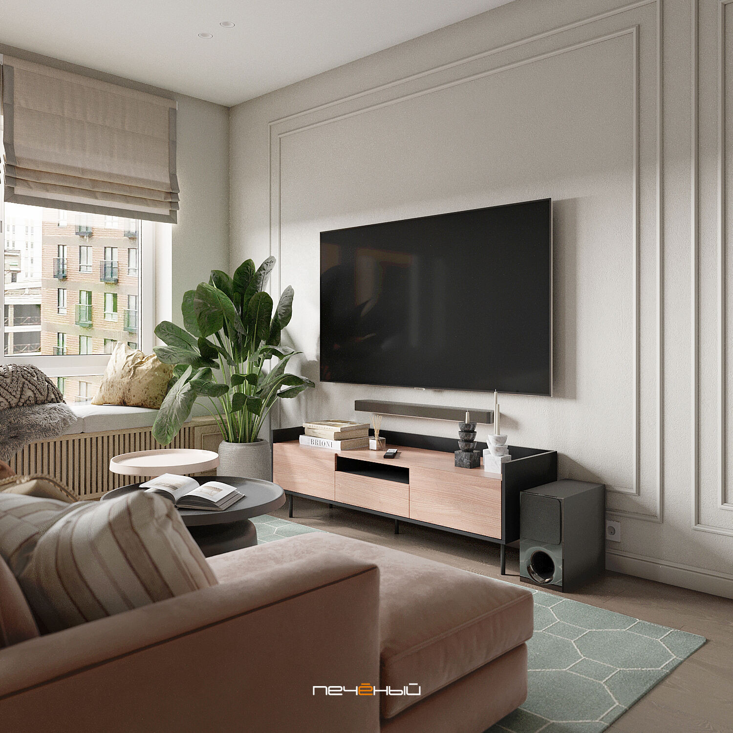 2025 Дизайн 4-комн. квартиры 112 м² в современном стиле, Москва, ЖК Барклая  6