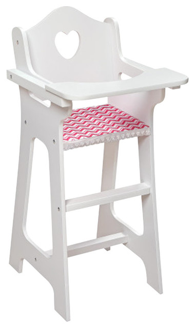 badger basket white rose doll high chair