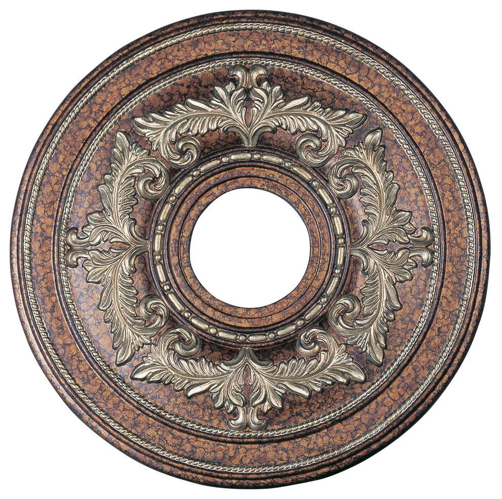 Ceiling Medallion, Palatial Bronze With Gilded Accents