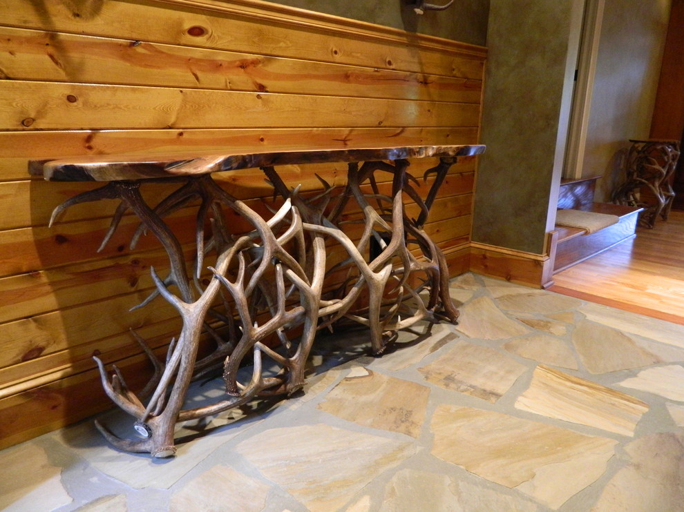 Inspiration for a rustic entryway remodel in Atlanta