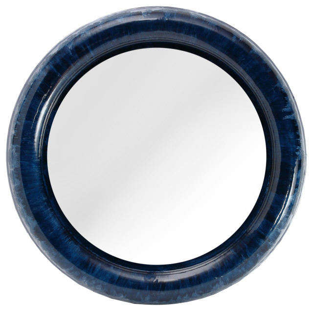 Contemporary Atlantis Mirror Blue Blue Contemporary Wall Mirrors
