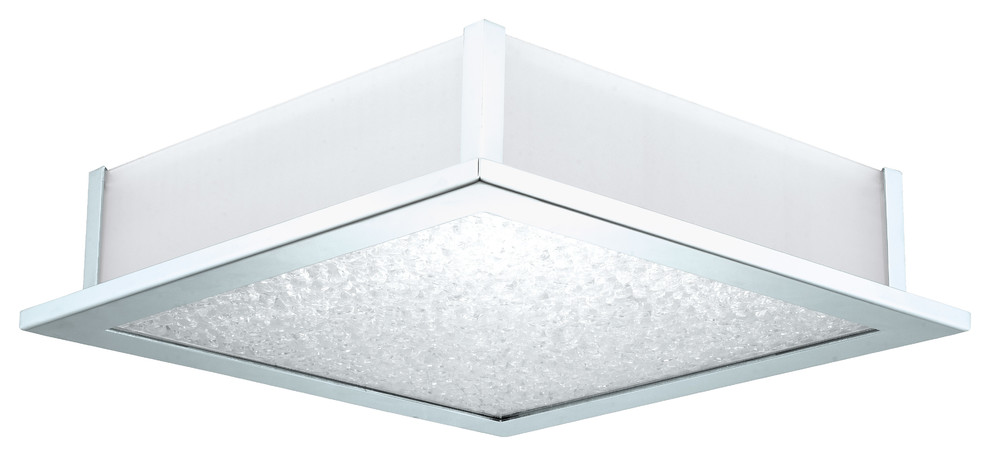 Eglo 5x25w Ceiling Light W/ Chrome Finish & Clear Crystals & Frosted & Clear Gla