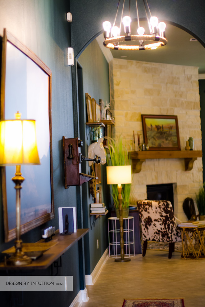 Inspiration for a large rustic foyer remodel in Houston
