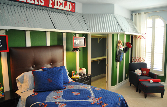 baseball kids room - traditional - kids - orlando -studio kw