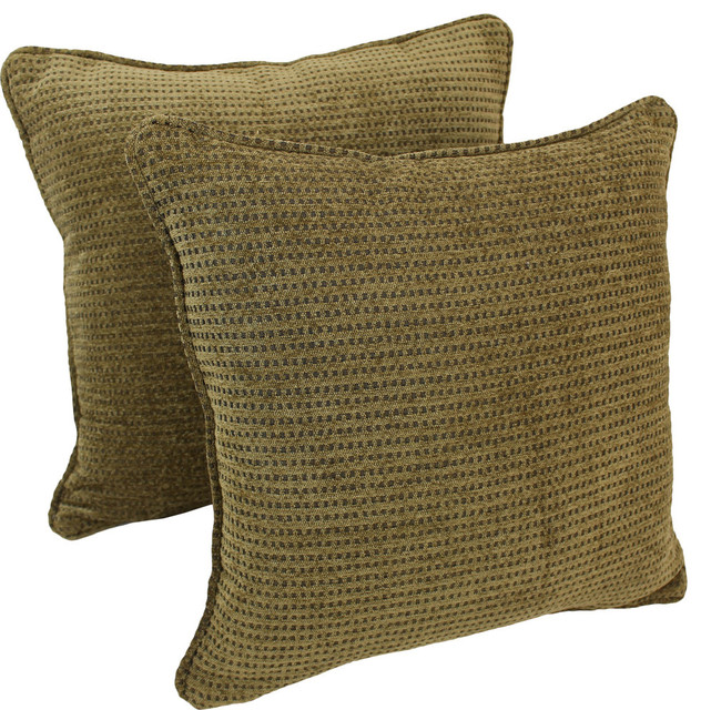Jacquard Chenille Back Support Pillows Inserts Set Of 2 Gingham
