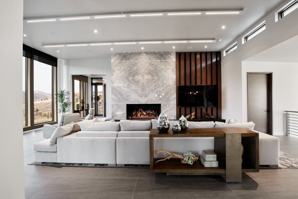 Inspiration for a modern living room in Salt Lake City.
