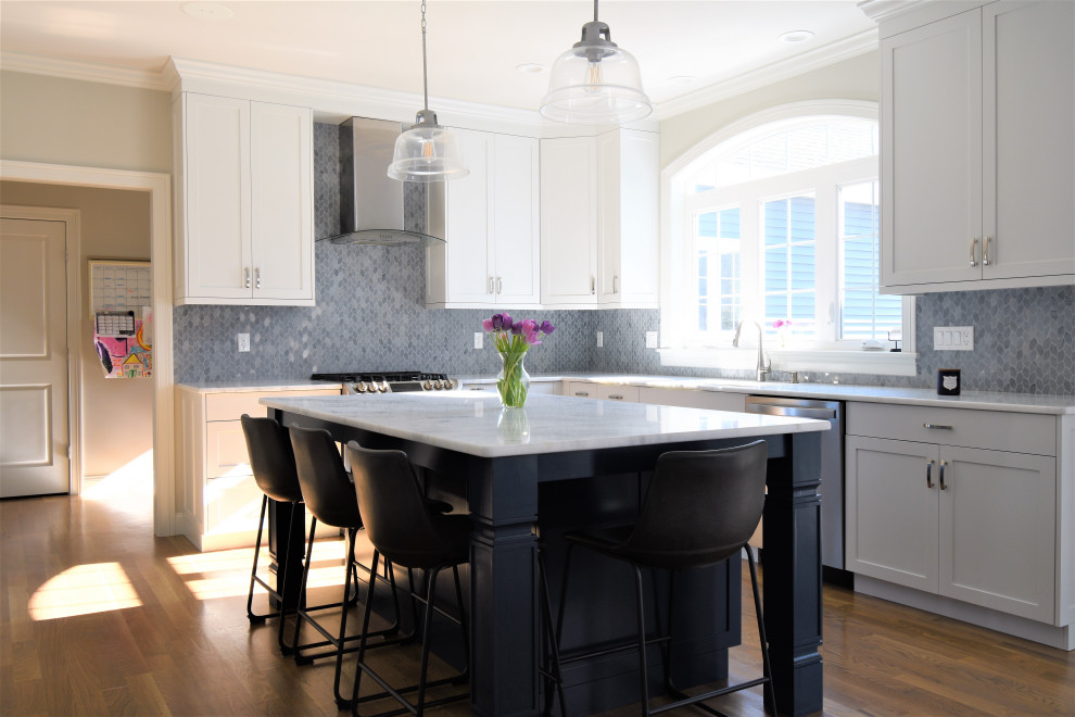 Newburyport Blue Kitchen Island Kitchen Other by EHL Kitchens Houzz