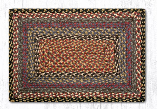 Earth Rugs RC-43 Burgundy / Blue / Gray Oblong Braided Rug 20