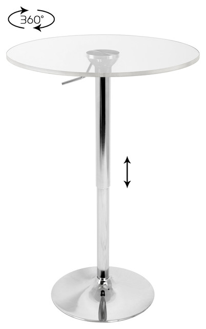 Adjustable Bar Table with Clear Top