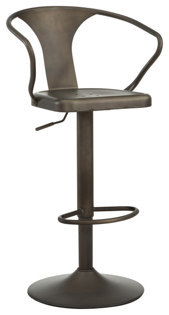 Metal Adjustable Swivel Stool With Back, Industrial Swivel Bar Stools With Backs