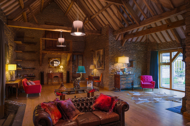 Barn Conversion, Somerset lantlig-vardagsrum