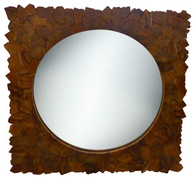 Square Jigsaw Mirror Rustic Wall Mirrors by DESSAU HOME Houzz