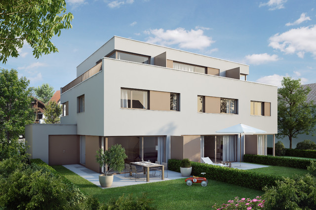Wohnhaus in Unterhaching contemporary-fasad