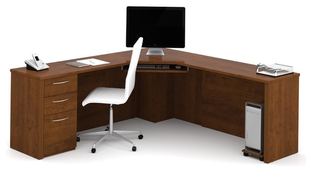 78 X78 Modern Corner Office Desk Tuscany Brown Transitional
