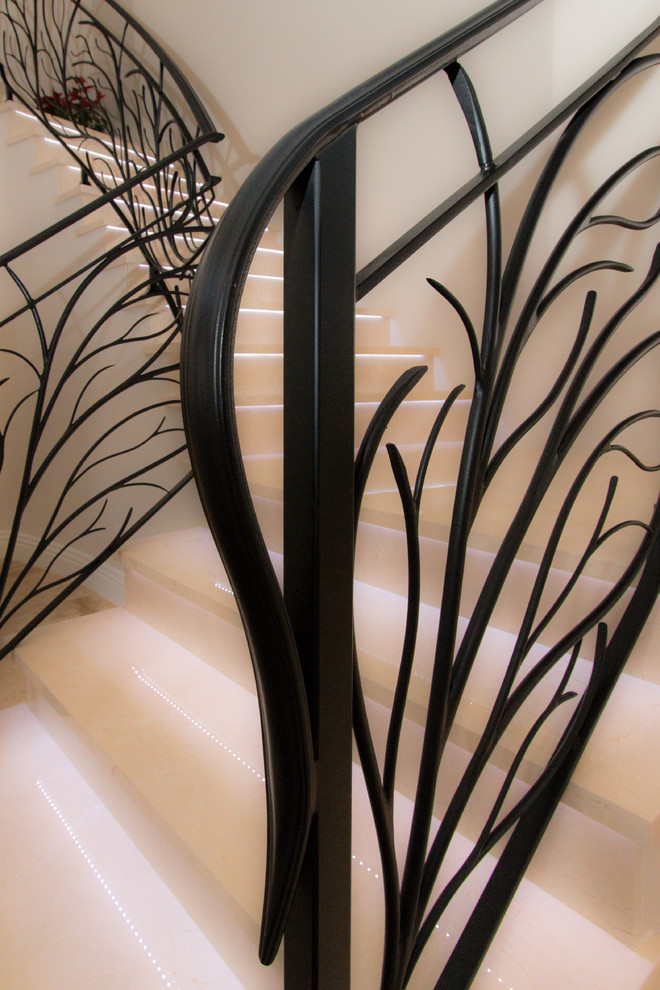 Modern staircase in Orange County.