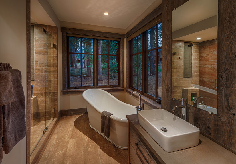 Example of a mountain style bathroom design in Sacramento