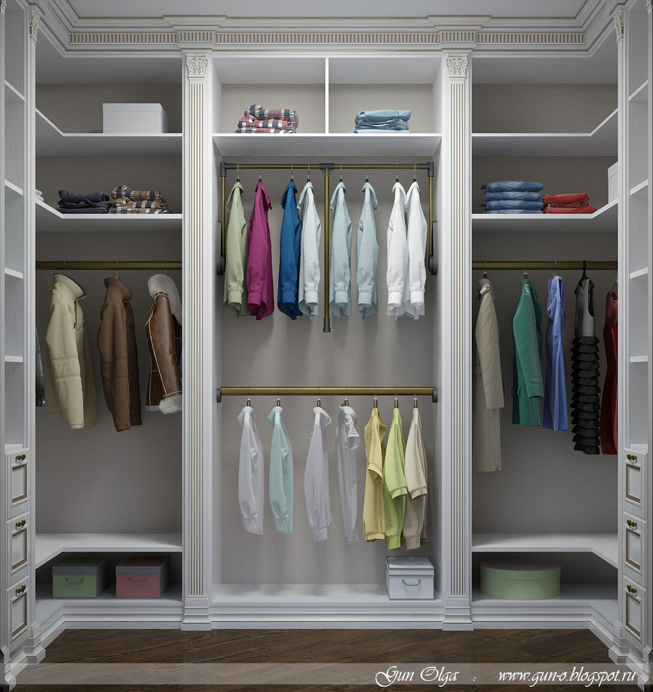 Гардеробная классика. Визуализация для мебельной компании.