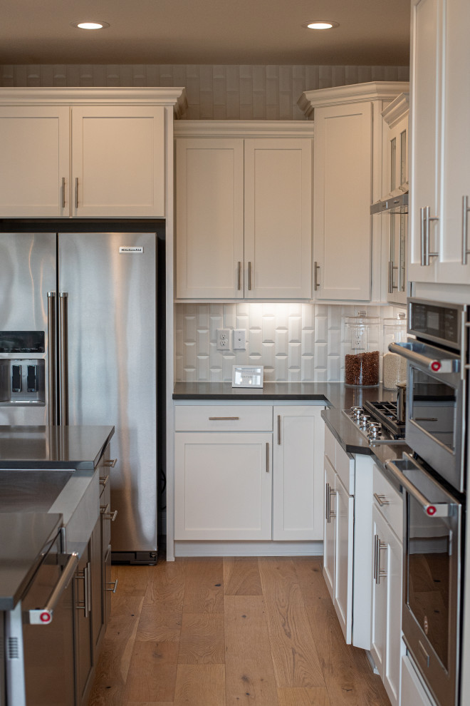 Mountain style kitchen photo in Denver