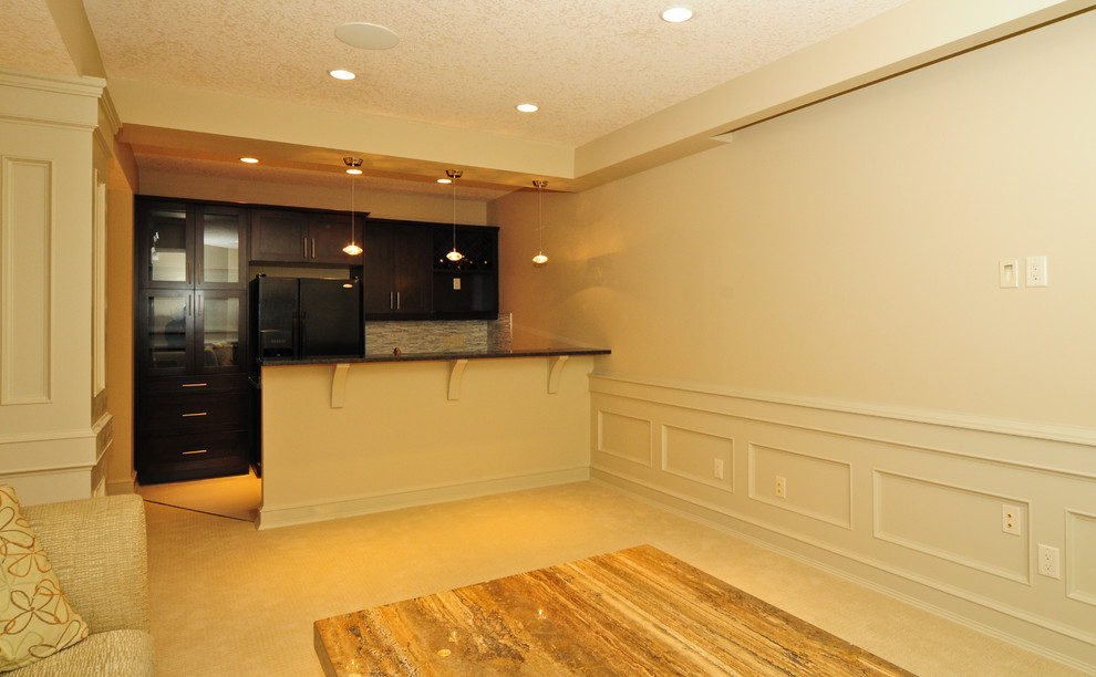 Example of a classic basement design in Calgary