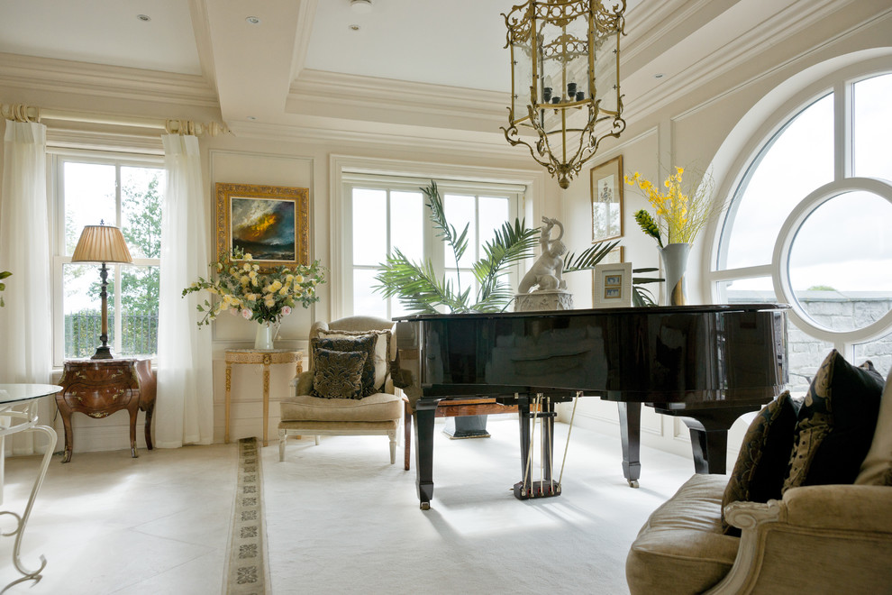 This is an example of a traditional family room in Dublin.