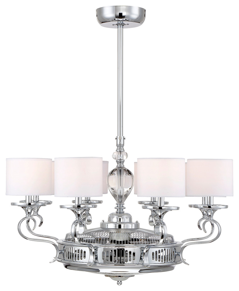 8Light English Bronze Farmhouse Fandelier 34" Traditional Ceiling