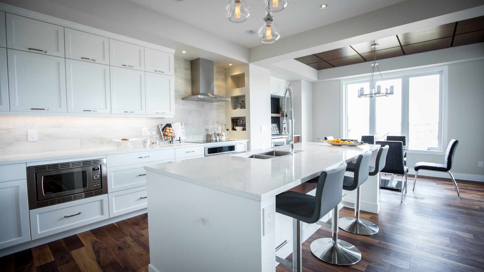 White & Walnut Modern Craftsman Kitchen By Lexis Homes