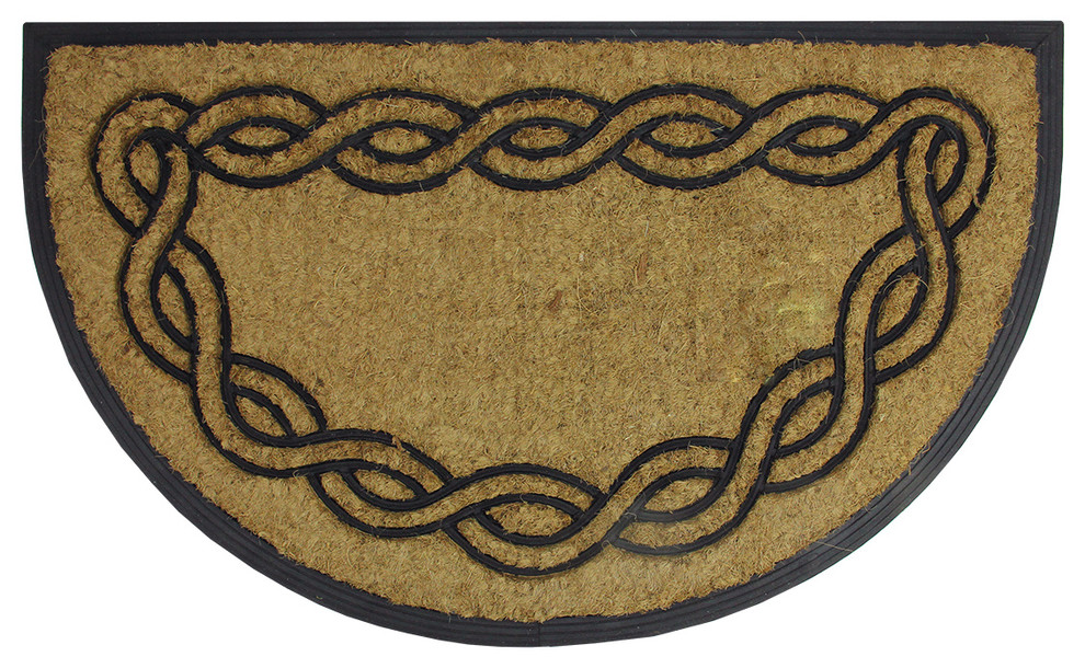 29 5 X17 5 Decorative Black Rubber And Coir Outdoor Door Mat