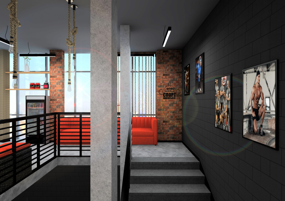 эскиз фитнес клуба для сети PLUZHNIK FITNESS CLUB