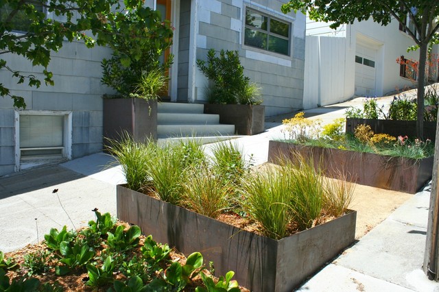 Cor Ten planter  boxes Contemporary  Landscape San 