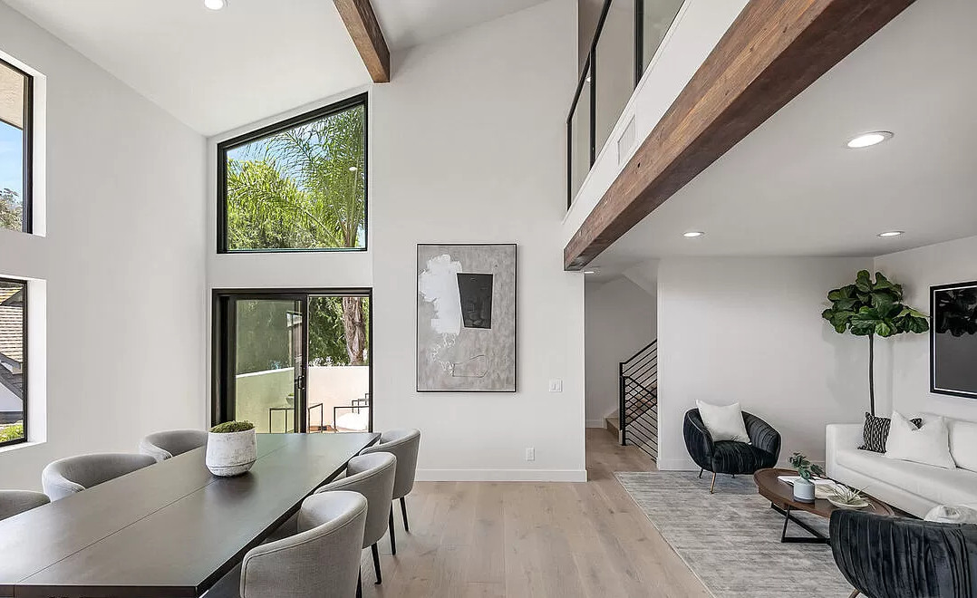 Dining & Living Rooms with Family Room on Second Floor