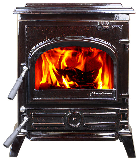 HiFlame EPA Approved 1,200 sq. ft Wood Burning Stove, Enamel Brown