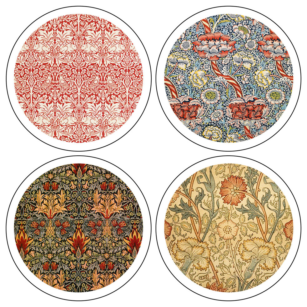 William Morris Textiles Stone Coasters, Set of 8