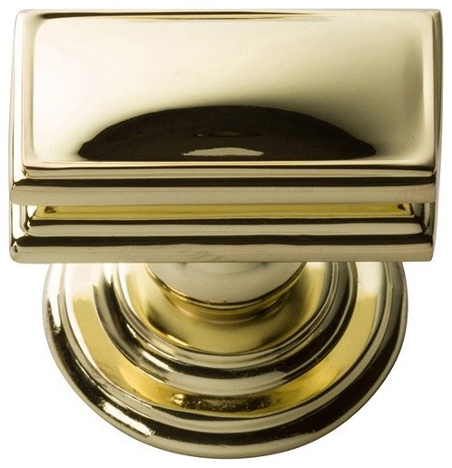 Campaign Rectangle Knob 1 1/2", Polished Brass