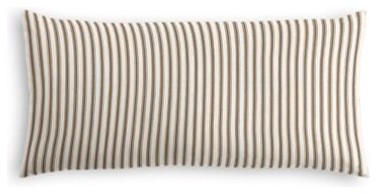 Ticking Stripe Lumbar Pillow, Taupe