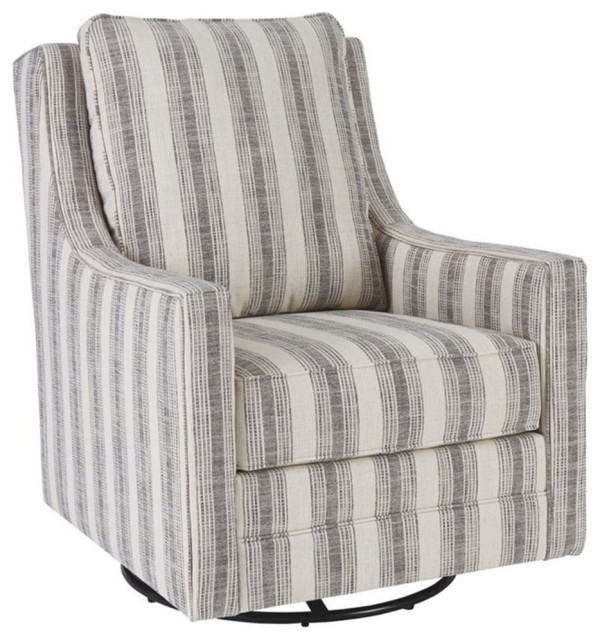 Signature Design by Ashley Kambria Swivel Glider Accent Chair in Ivory and Black