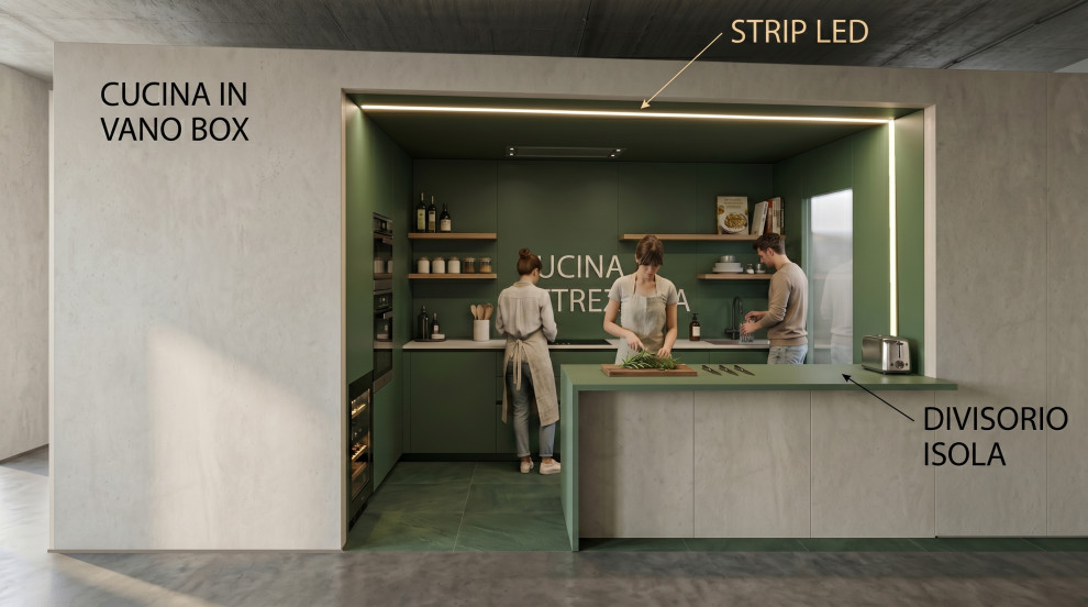 STUDIO PROGETTO CUCINA IN VANO BOX 1
