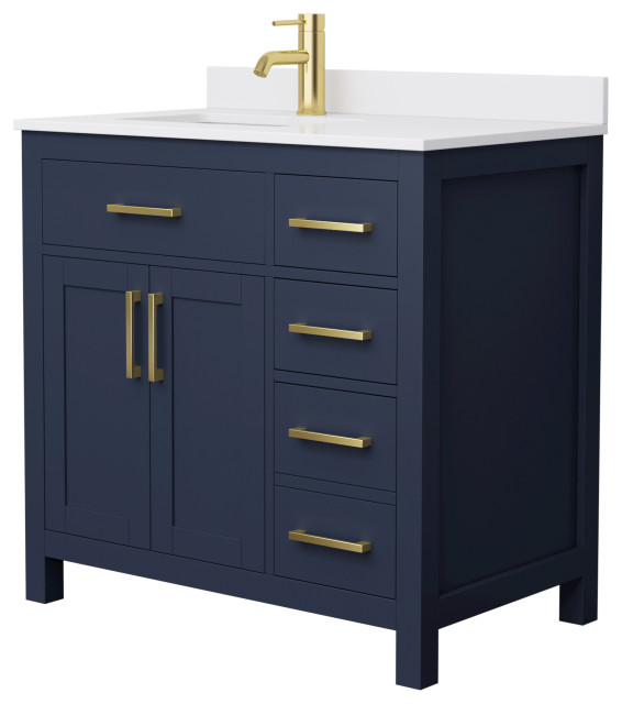 36"SGL Bathroom Vanity Dark Blue - Transitional - Bathroom Vanities And Sink Consoles - by PARMA ...