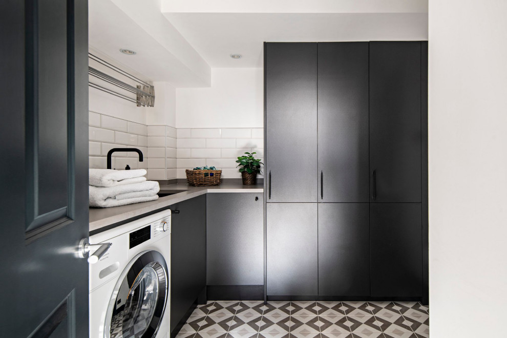 Design ideas for a contemporary utility room in London.