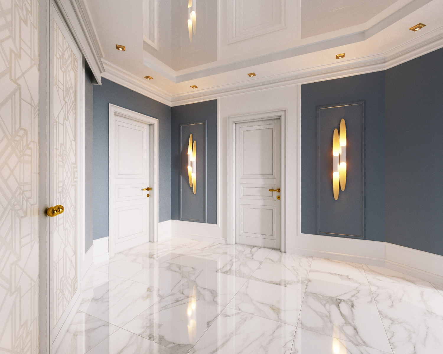 Интерьер пятикомнатной квартиры в неоклассике, г. Дюссельдорф, Германия