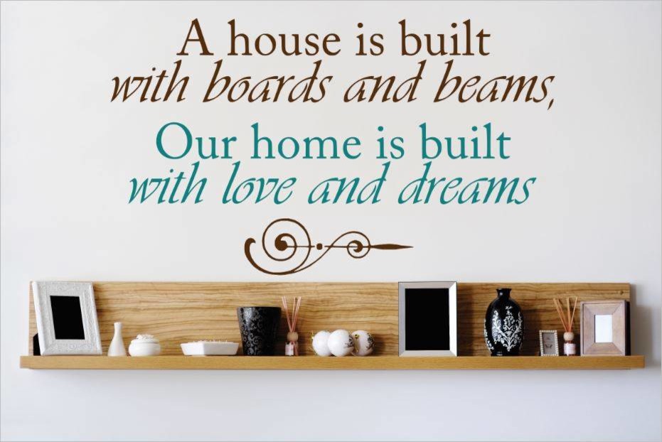 Decal, Our Home Is Built With Love & Dreams, 22x30"