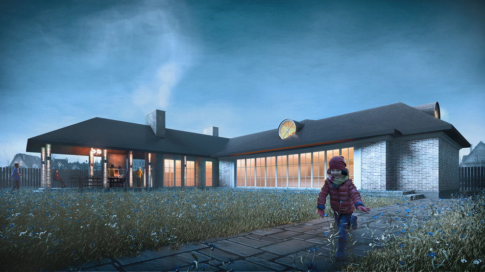 Крытый бассейн с террасой