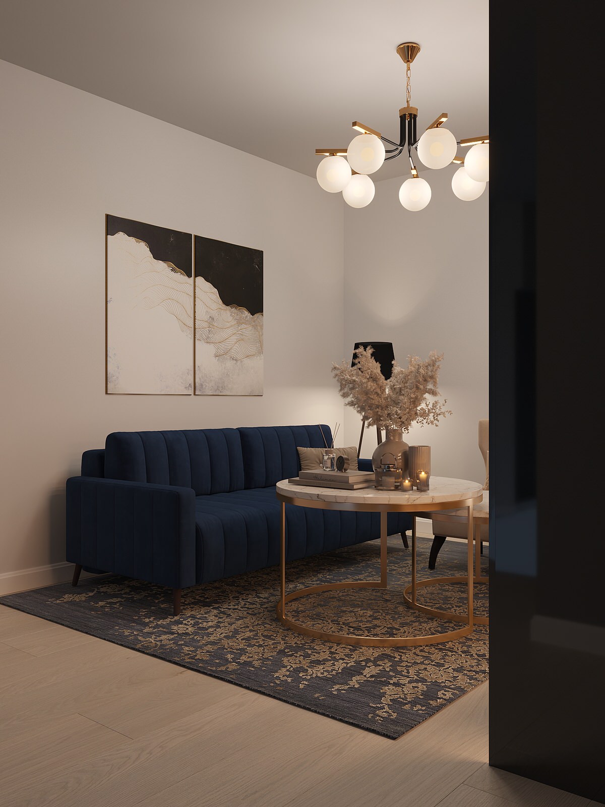 Кухня и гостиная в трешке