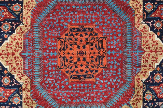 Aria Fine Chobi Marwin Blue/Red Rug, 9'10x13'9