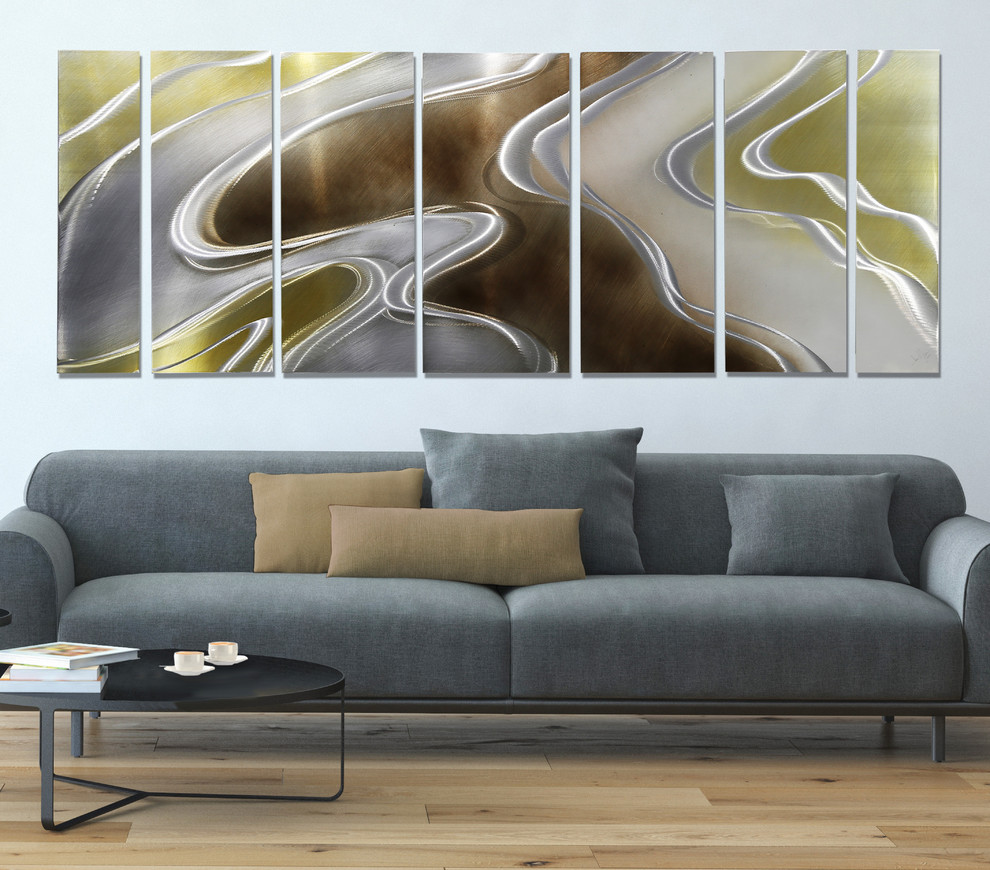 Geocentric Abstract Earth Tone Modern Hand Painted 