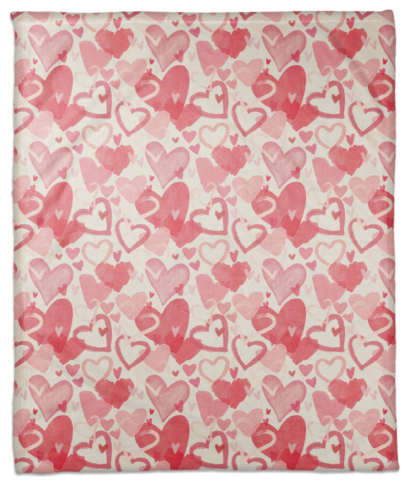 Heart Cluster Pattern 50"x60" Coral Fleece Blanket