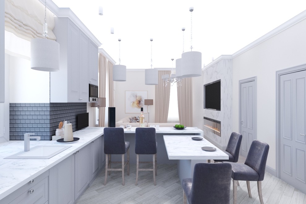 кухня гостиная в стиле классическом стиле